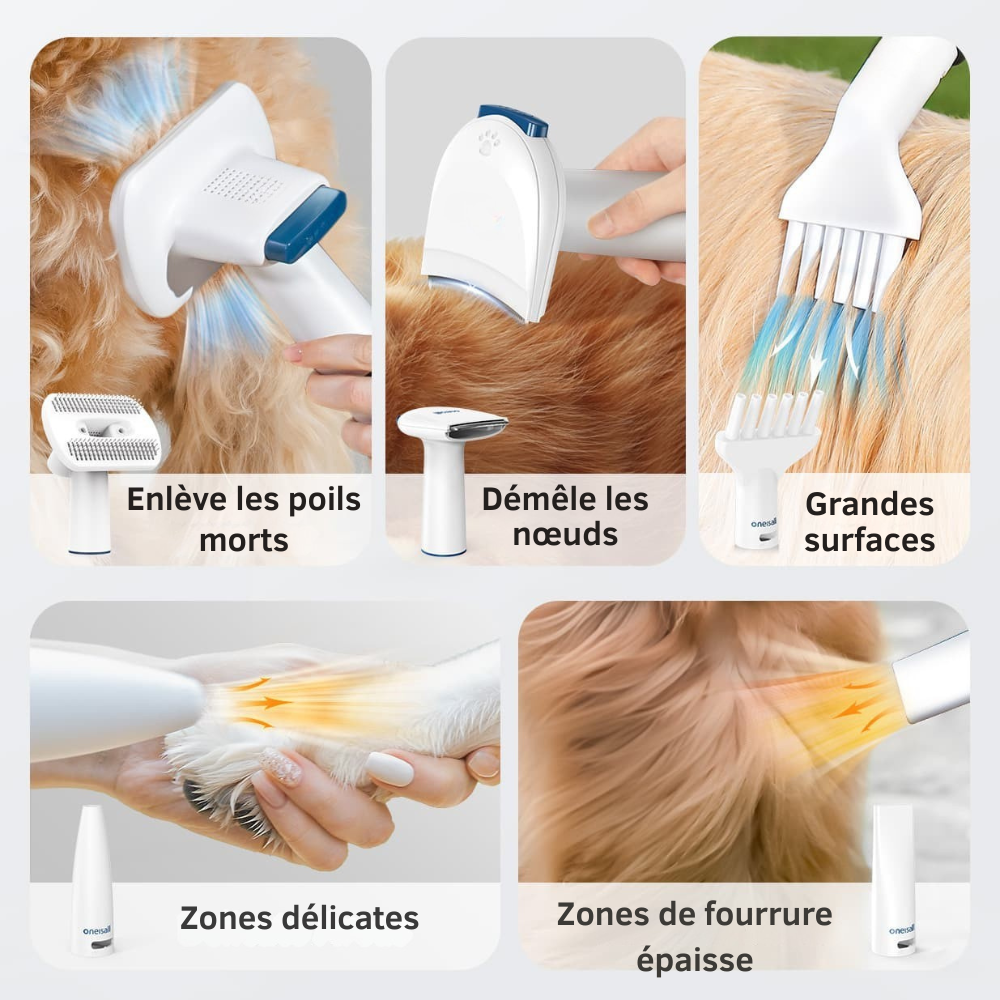 Kit de toilettage pour chien 7 en 1